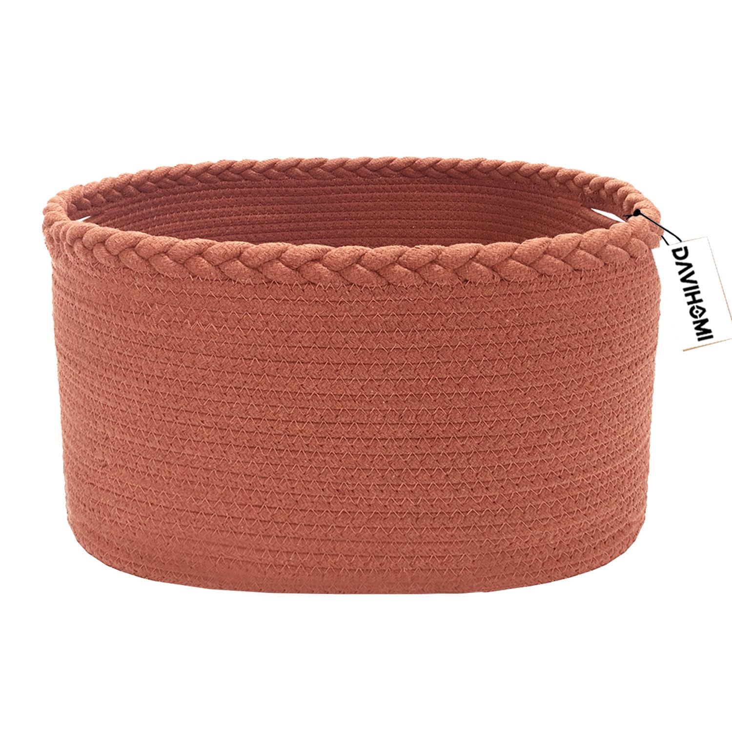 DAVIHOMI Square Woven Cotton Rope Basket for Organizing, Gift Baskets for Handles, Empty Gift Baskets, Towel Basket for Storage|