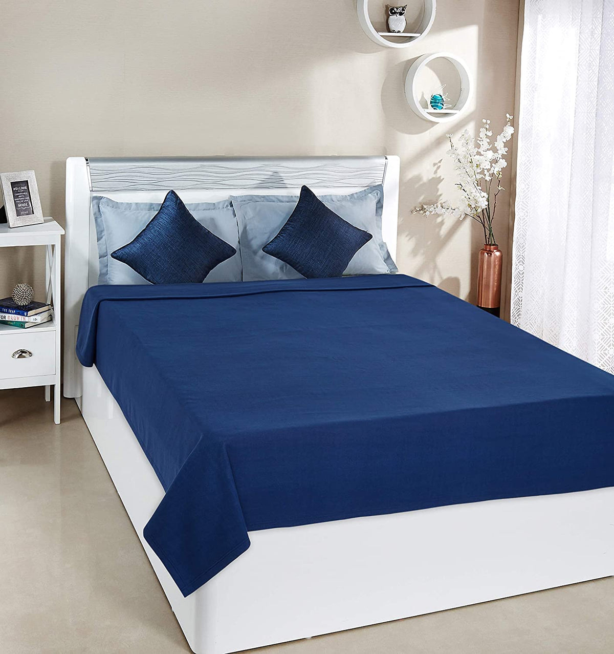 TRUE VALUA Polar Single Bed Fleece Blanket, (90 x 60 inch) (Blue, Single)