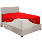 Nestl Red California King Fitted Sheet, Extra Deep Pocket Cal King Fitted Sheet Only, 1800 Microfiber Fitted Bed Sheet, Ultra Soft Fitted Sheet California King Fits Up To 24 Inch Mattress