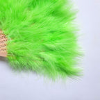 Happy Feather Handheld Marabou Feather Fan, 1920S Vintage Style Flapper Hand Fan For Costume Party And Dancing-Green
