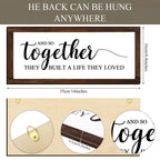 Together They Built A Life They Loved Sign 14 X 6.4 Inches Farmhouse Wall Decor Rustic Modern Framed Wood Sign Hanging Plaque Fo