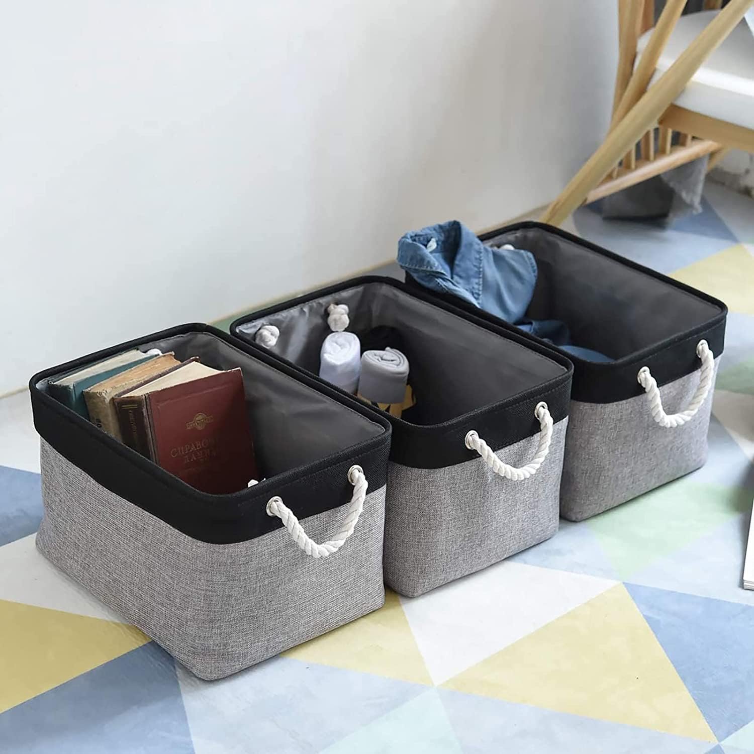 Thewarmhome Storage Basket For Organizing- 16X12X8 Inch 1 Pack Fabric Storage Cubes, Bins For Organization For Shelves Organizer