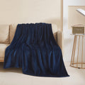 Lasyl Fleece Blanket Twin 60'X80' Dark Blue - 300Gsm Soft Cozy Plush Fuzzy Flannel Bed Blanket - Lightweight Anti-Static Micro