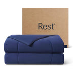 Rest® Evercool® Cooling Comforter, Twin/Twin Xl, Blanket For Hot Sleepers, All Season Bedding To Keep Cool For Night Sweats, Breathable Lightweight Blanket, 68'X90' Inches, Midnight Blue
