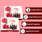 Rose Incense Cones - Total 20 Cone Incense - Dual Pack Of 10 Insence Cones - Incense Cones Scented - Cone Incense Scents - Insen
