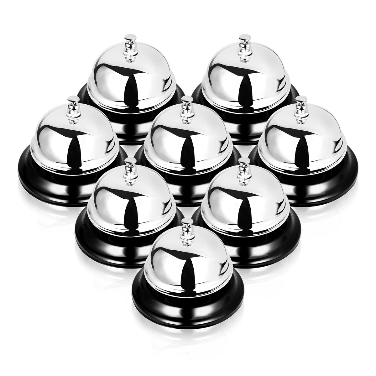 Fviexe 8Pcs Service Bell, Big Metal Call Bell Desk Bell Counter Ring Bell For Service Front Desk Bell For Kitchen Restaurant Bar