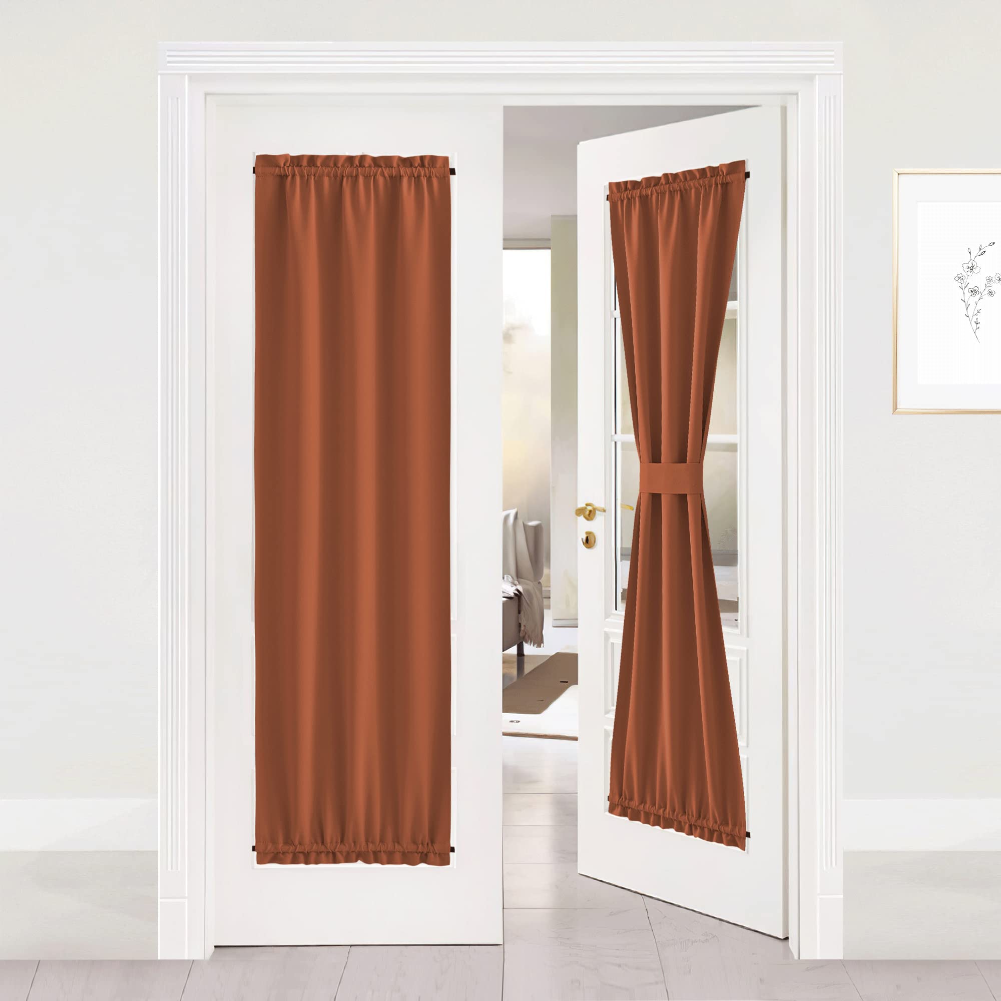 NICETOWN French Door Curtains, Thermal Insulated Drapes Rod Pocket Blackout Privacy Panel for Living Room/Patio Glass/Halloween,