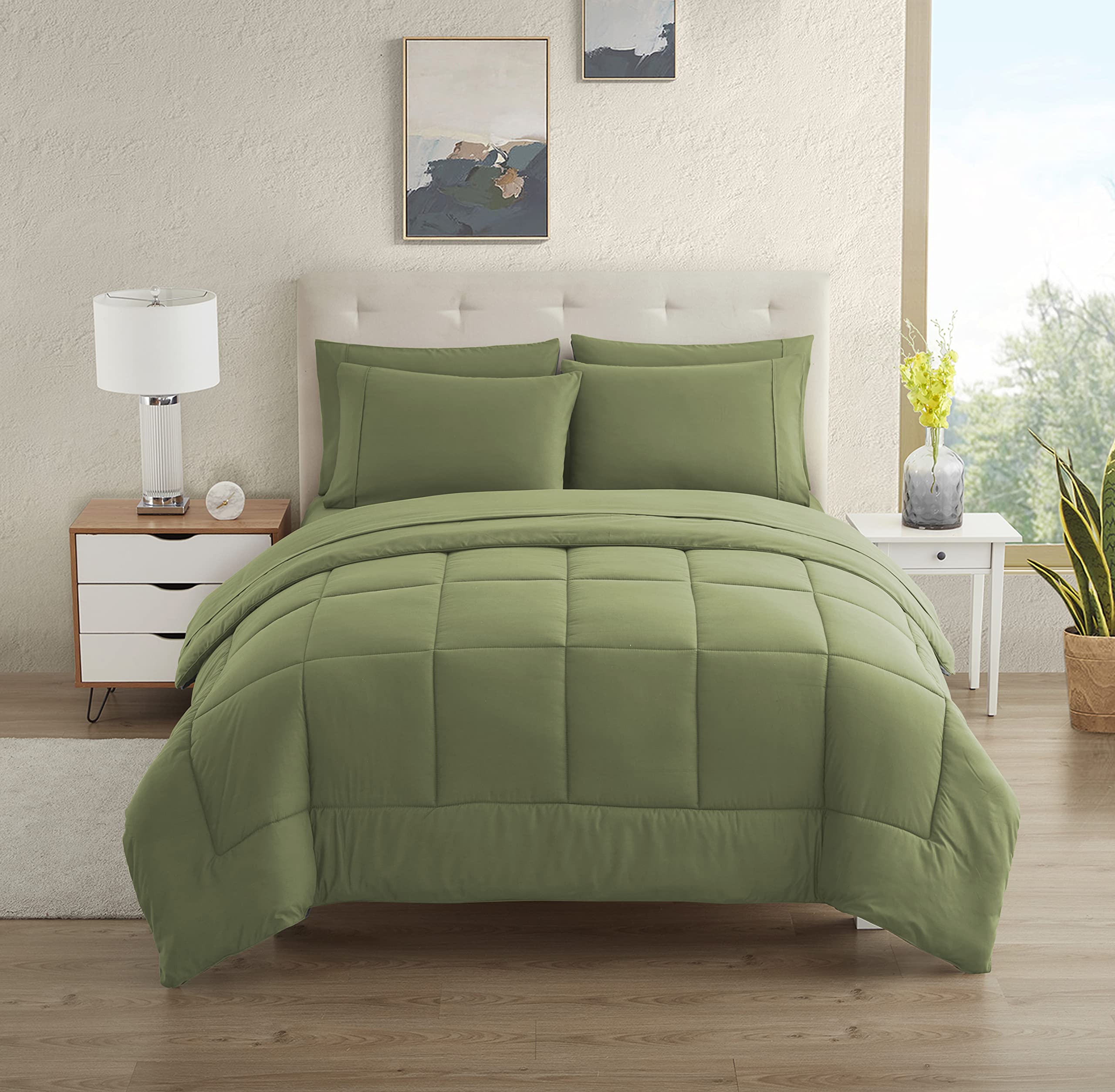 Dorm Room Essentials College Bedding Comforter Set 7 Piece Full Size Bed In A Bag For College Students Boys And Girls, Full, Sag