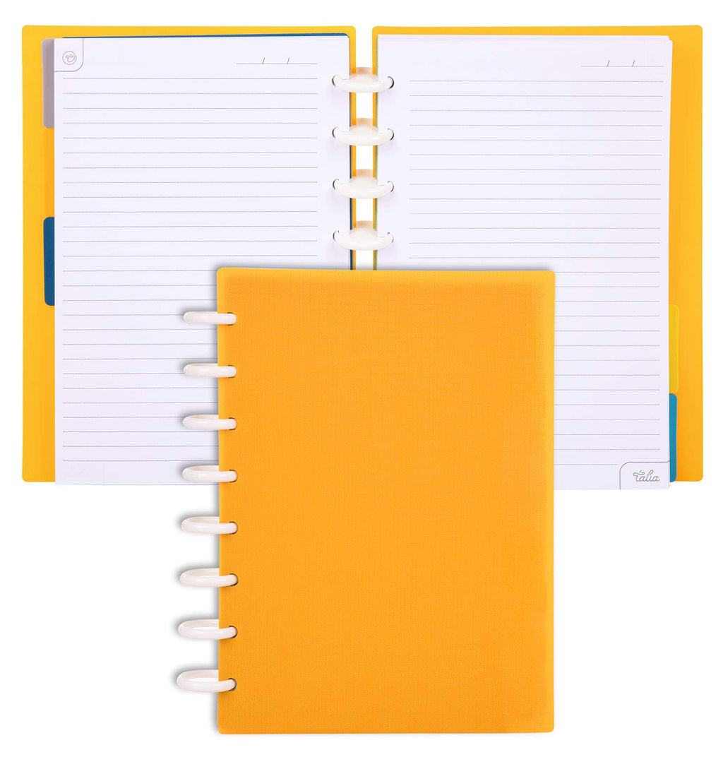 Talia Discbound Notebooks, Planner, Customizable, (Bbq Mustard, Junior (5.5In X 8.5In))