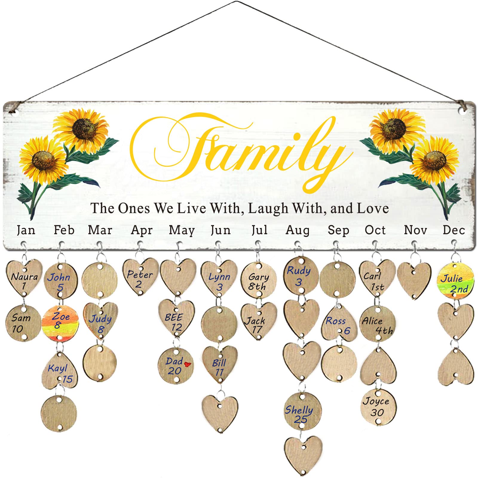 Yun-Hl Birthday Gifts For Mom From Daughter Unique, Family Birthday Reminder Calendar Plaque, Family Like Branches On A Tree Han