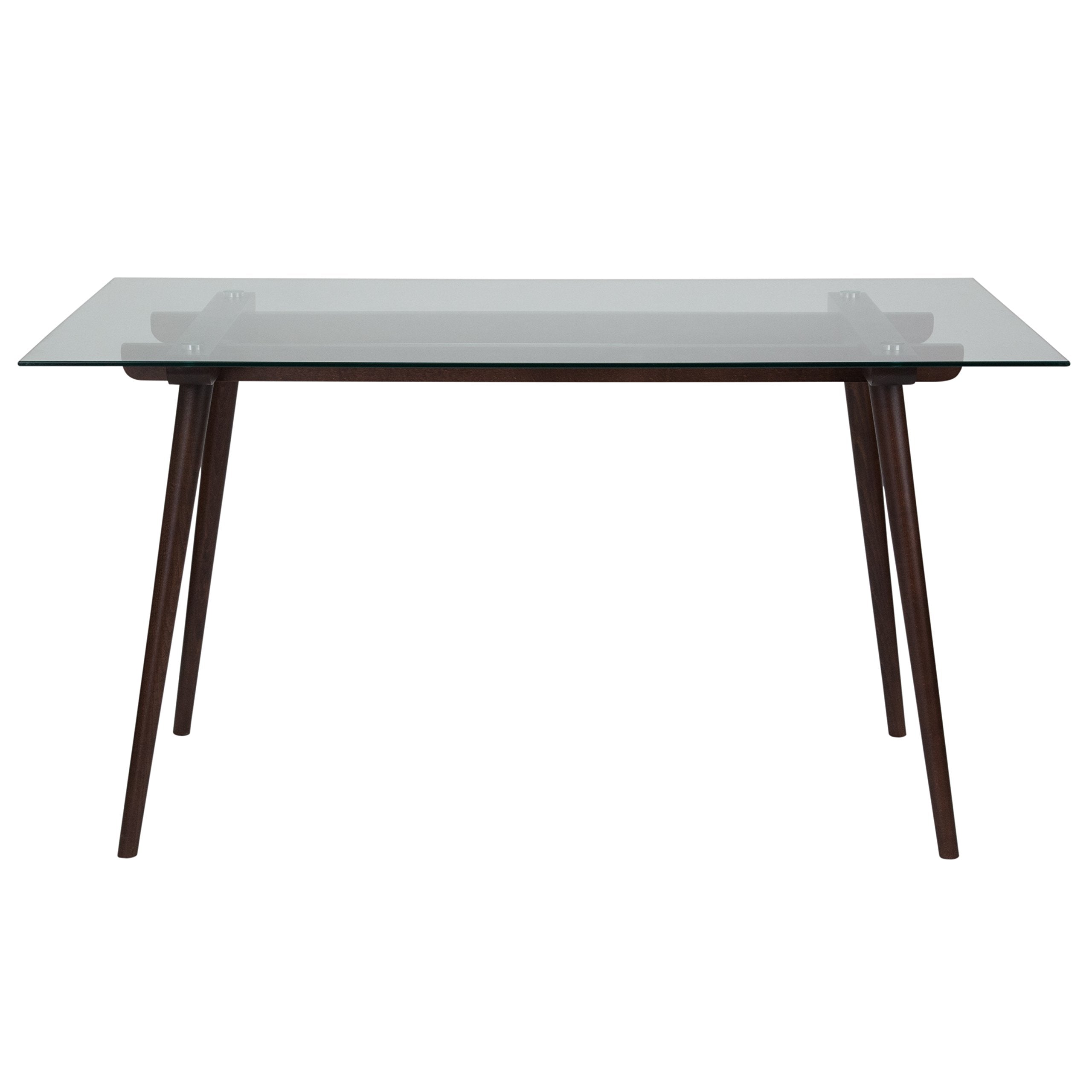 Flash Furniture Meriden 31.5&quot; X 55&quot; Rectangular Solid Espresso Wood Table With Clear Glass Top