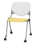 KFI Stacking Chair - Yellow, White - 1 Each
