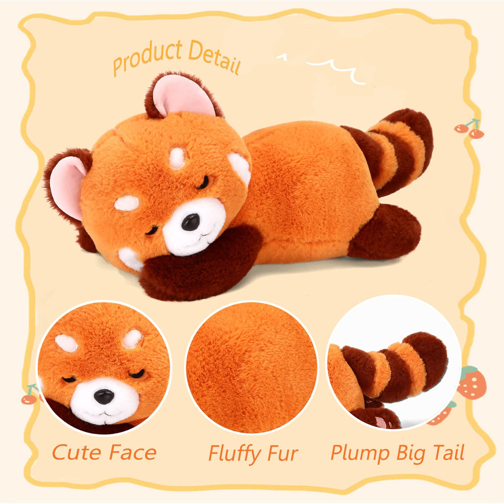 Red Panda Stuffed Animal Pillow Cute Red Panda Plush Toy Panda Plushie Gift For Girlfriend Kids Birthday 13.7' Red Panda Pillow