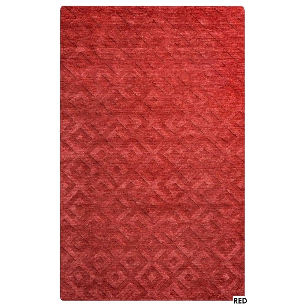 Rizzy Home | Tc8289 | Technique Collection | Wool Area Rug | 8' X 10' | Red Solid