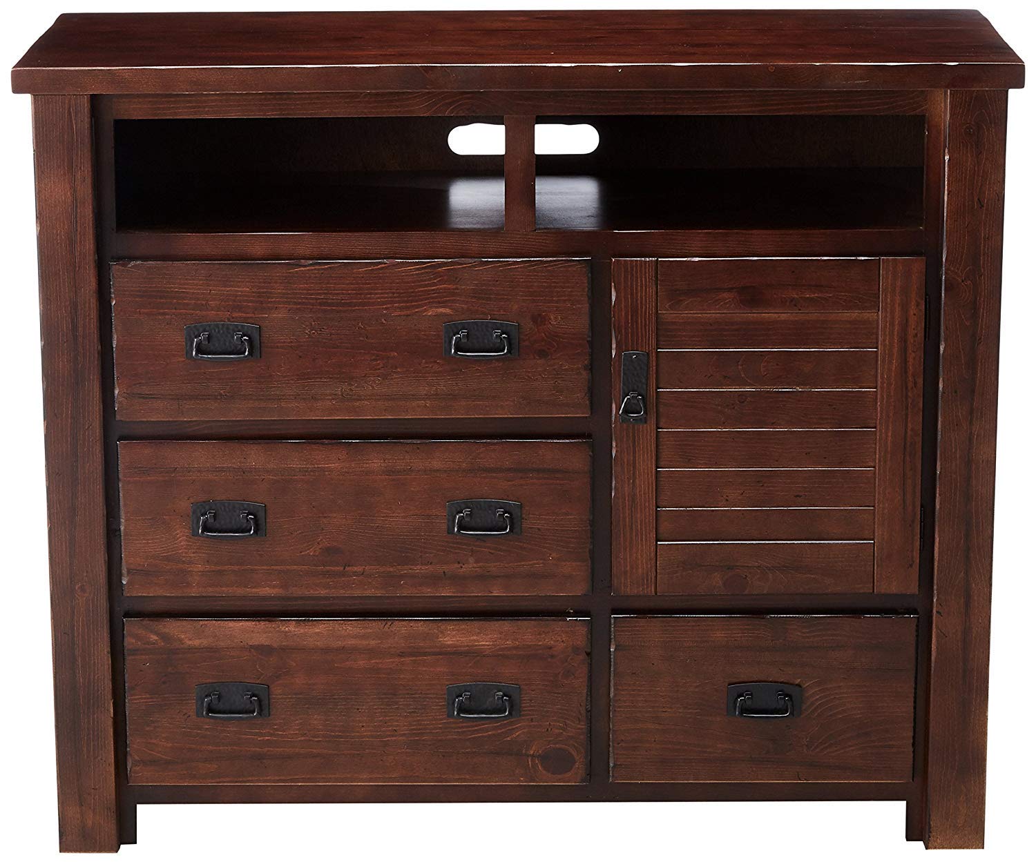 Progressive Furniture Trestlewood Media Chest, 48&quot; W X 19&quot; D X 40&quot; H, Mesquite Pine