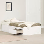 South Shore Gramercy Bed Pure White, Contemporary