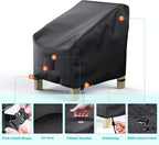 Brosyda Patio Chair Covers For Outdoor Furniture Waterproof 2 Pack, Lawn Chair Covers Heavy Duty Patio Furniture Covers, Large Covers For Lounge Lawn Deep Seat Black 36'W×34'D×32'H