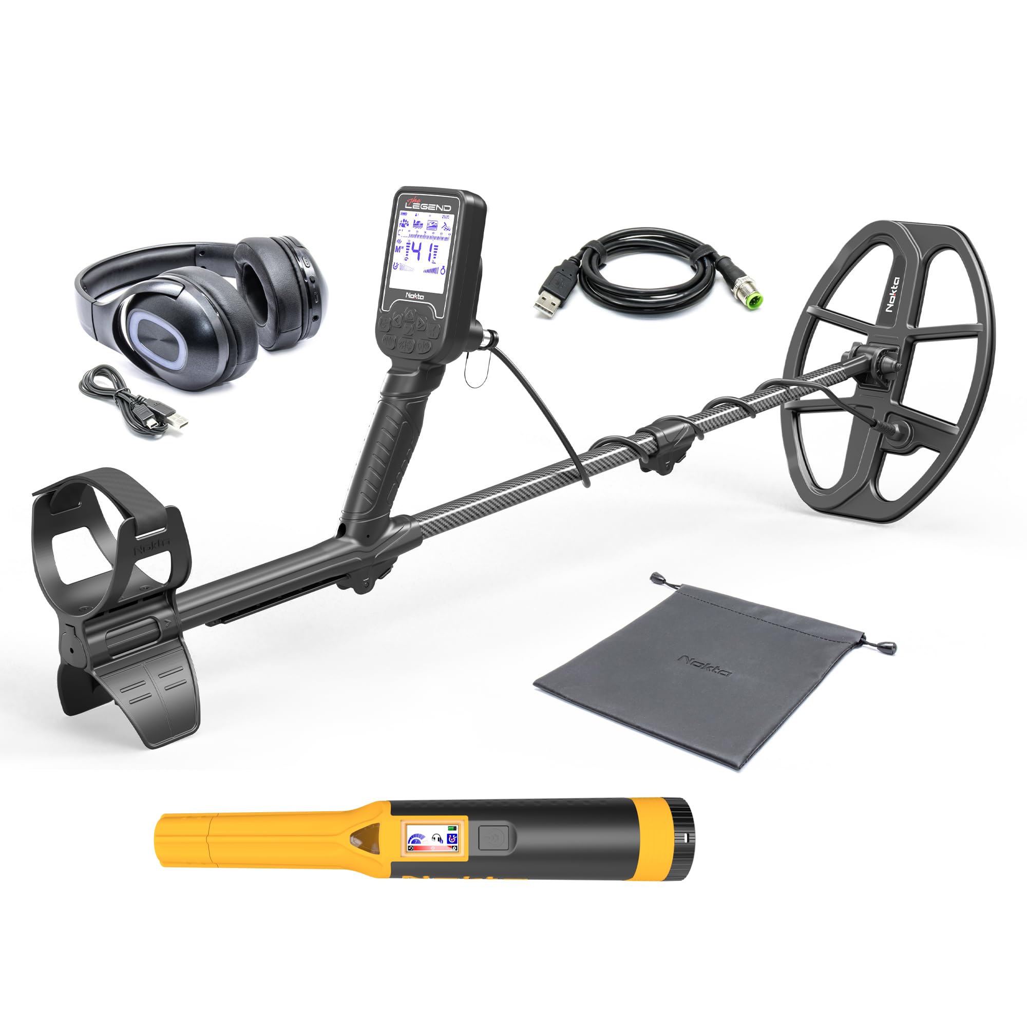 Nokta The Legend Metal Detector With Wireless Headphones And Accupoint Pinpointer, Professional Metal Detector Set (With Wireles
