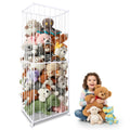 BETBEM Stuffed Animal Storage, Metal Tube Extra Large Toy Storage Organizer with Brake Wheels, Stuffed Animal Holder Zoo Organiz