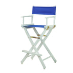 Casual Home Director'S Chair ,White Frame/Royal Blue Canvas,30" - Bar Height