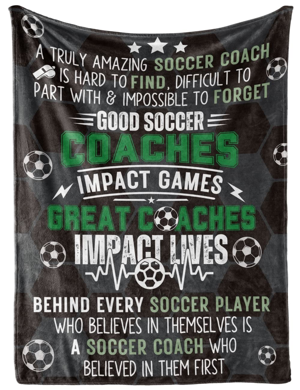 Innobeta Soccer Coach Gifts Blanket For Men, Throw For Teacher Coach Sports Fans Adults - Impact Lives, 65' X 50'