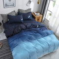 Hyprest Duvet Cover Queen Size, 3 Pcs Star Moon Galaxy Patterned Duvet Cover Set Kawaii Cute Bedding Sets Queen Soft Breathable