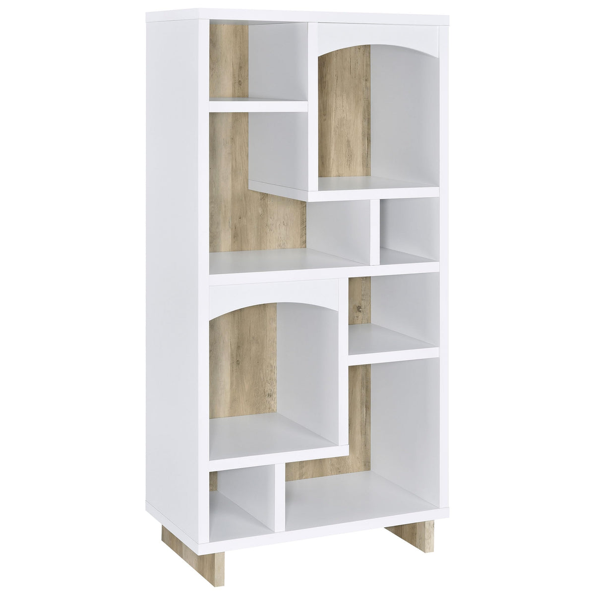 Coaster Home Furnishings Dalton 65-Inch 6-Shelf Bookcase White and Distressed Pine