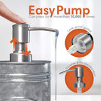 Autumn Alley Galvanized Farmhouse Soap Dispenser - 17.5 oz Rustic Bathroom Accessories with Stainless Steel Pump for Hand Wash & Lotion