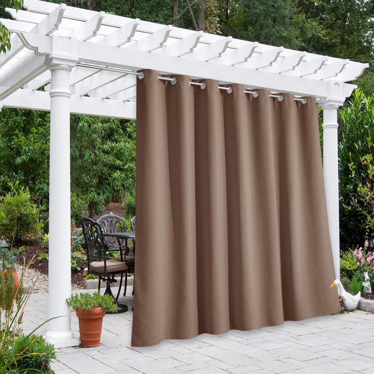 Nicetown Outdoor Curtain For Patio Waterproof, Thermal Insulated Rustproof Grommet Blackout Cabana Curtain & Drape Privacy Safe