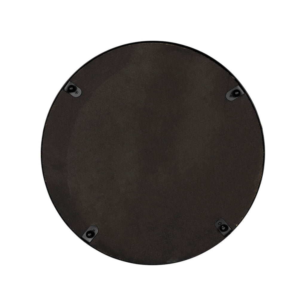 Stratton Home Decor Metal And Wood Round Tray | Wooden Coffee Table Tray Decor For Empty Table Surfaces | Decorative Round Serving Tray With Handles