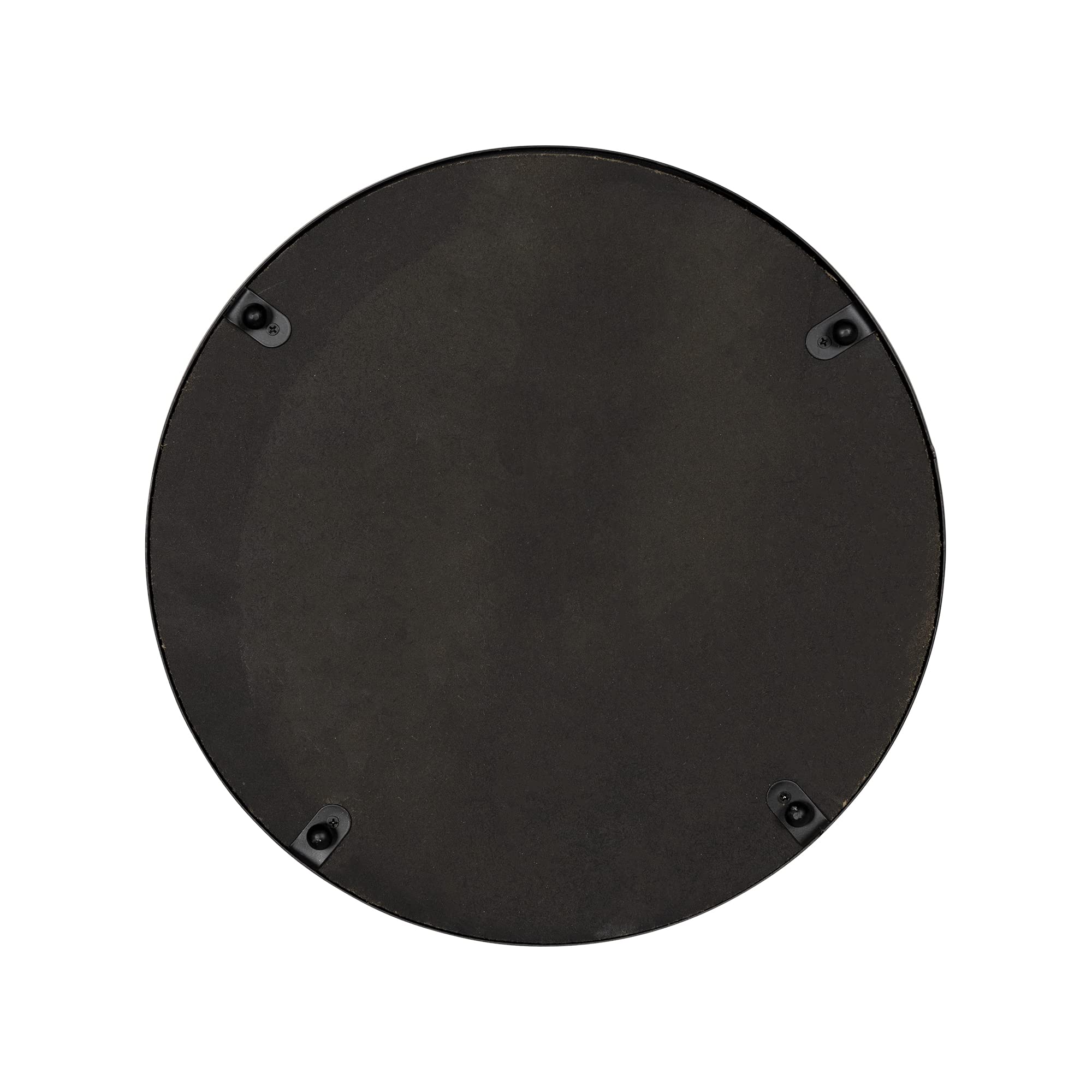 Stratton Home Decor Metal And Wood Round Tray | Wooden Coffee Table Tray Decor For Empty Table Surfaces | Decorative Round Serving Tray With Handles