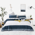 Susybao Navy Stripe Duvet Cover King 100% Cotton Blue White Striped Duvet Cover 3 Pcs Set 1 Navy Blue Geometric Duvet Cover With