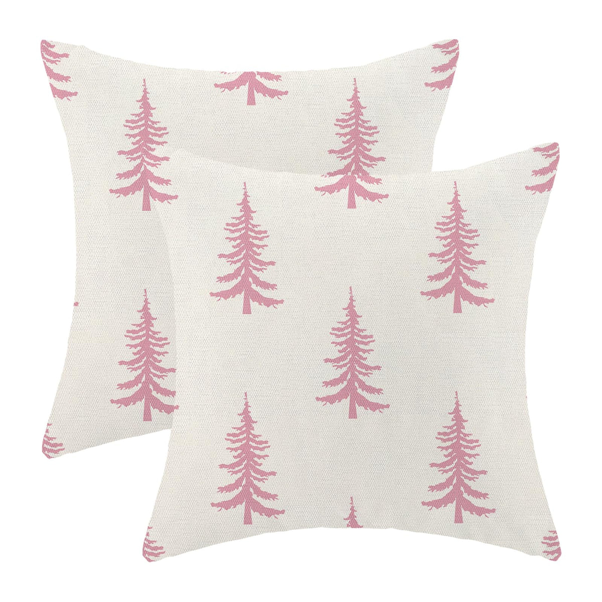 Cxmeifly Christmas Pillow Covers 20X20 Inch Set Of 2 Cream Pink Christmas Tree Decor Throw Pillows Winter Xmas Holiday Outdoor C