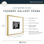 Mcs Master & Co. Foundry Metal Gallery Wall Frame, Brass, 11 X 14 In Matted To 5 X 7 In