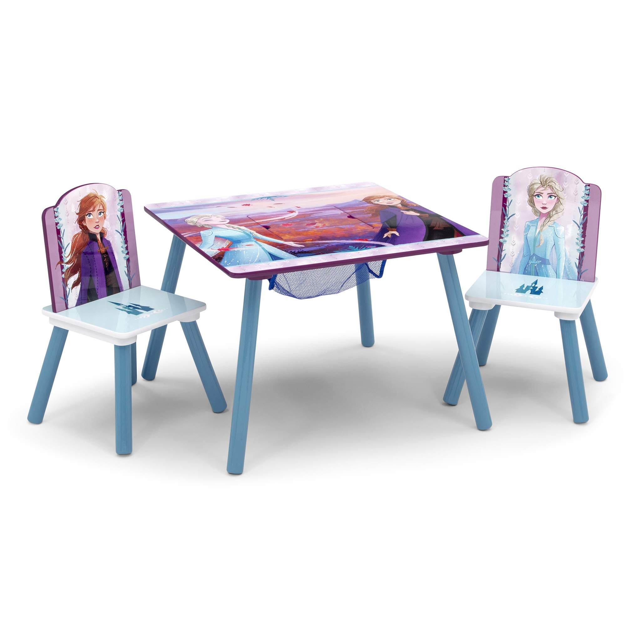Delta Children Kids Table and Chair Set With Storage (2 Chairs Included) - Ideal for Arts & Crafts, Snack Time, Homeschooling, H