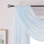 Donren Baby Blue 144 Inch Length Sheer Window Scarf - Perfect As Valance Scarves As Well As Bed Canopy Or Wedding Decoration. (W