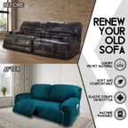 Ulticor Extra Wide 75'' - 100'', Reclining 2 Seater Sofa, Extra Wide Reclining Love Seat Slipcover, 6-Piece Velvet Stretch, Recl