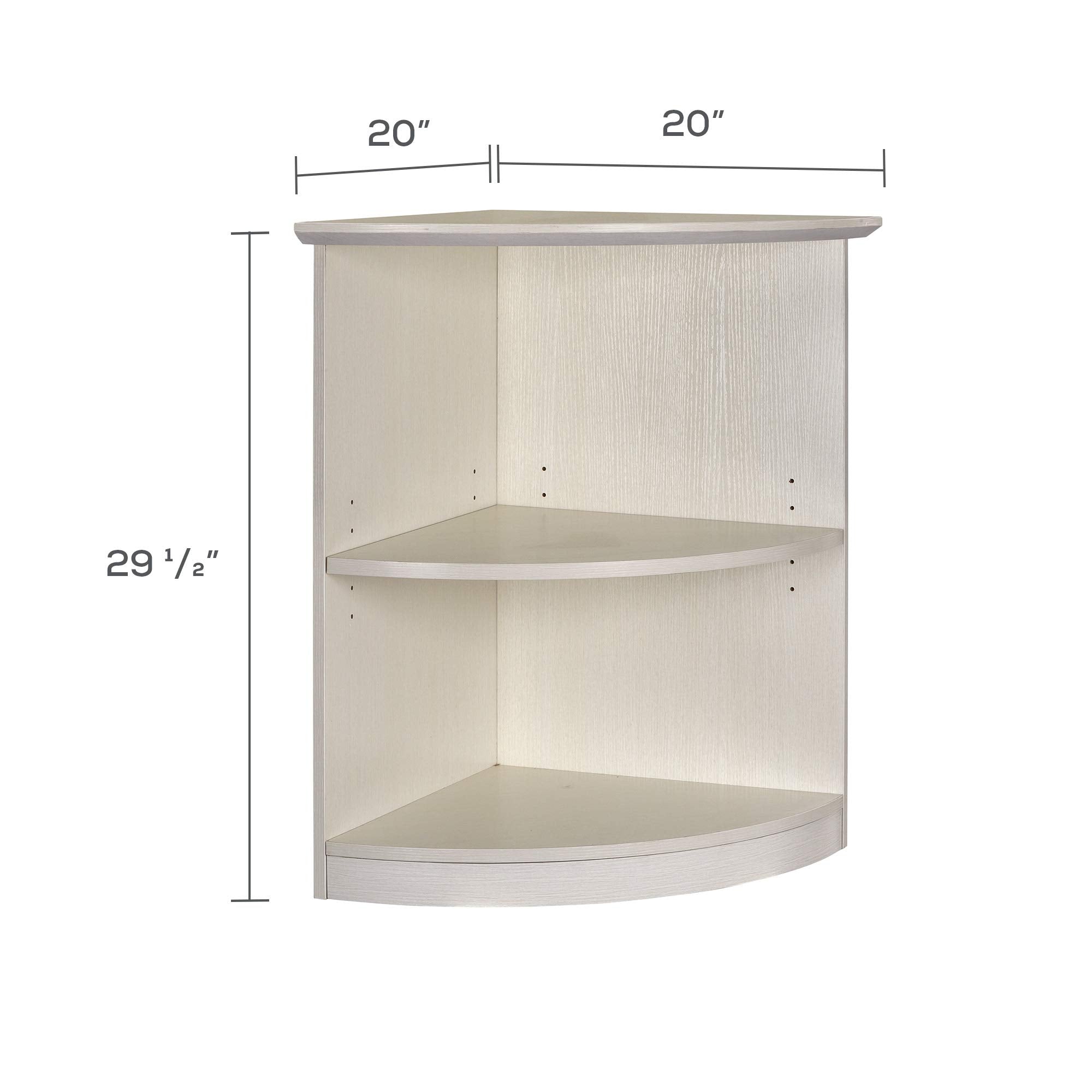 Safco Products Corner Bookcase, Spruce Up Any Space; 3 Tier Shelving With Middle Adjustable Shelf Textured Sea Salt