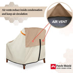 Porch Shield Patio Chair Covers - Waterproof Outdoor Lounge Deep Seat Adirondack Chair Cover 4 Pack - 34W X 37D X 36H Inch, Light Tan & Khaki
