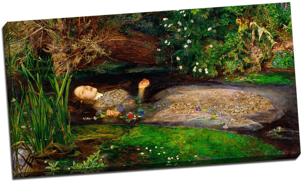 Panther Print John Everett Millais Ophelia Canvas Print Picture Wall Art Large 30X16 Inches