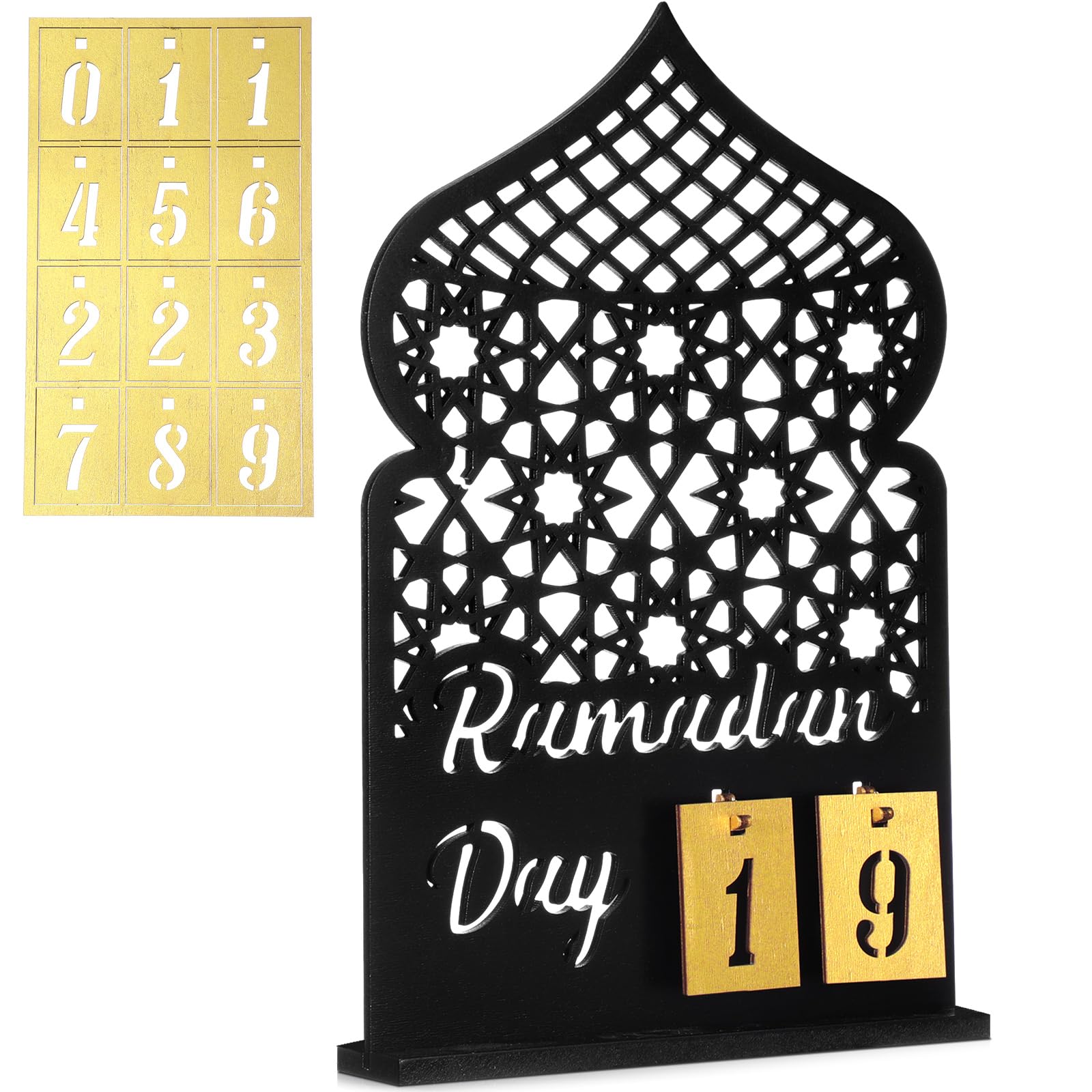 DoubleFill Ramadan Calendar Set Ramadan Advent Calendar 30 Days Wooden Eid Mubarak DIY Countdown Calendar Ramadan Decoration Gif