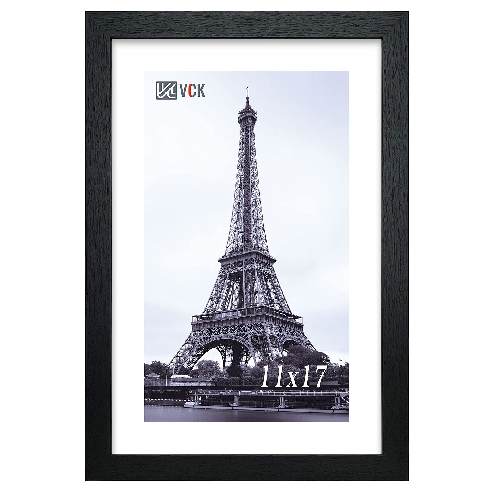VCK Poster Frame 11  17 Inch Wooden Picture Frames Set Black Certificate Frame Wall Mounting Type for Gallery Office Home