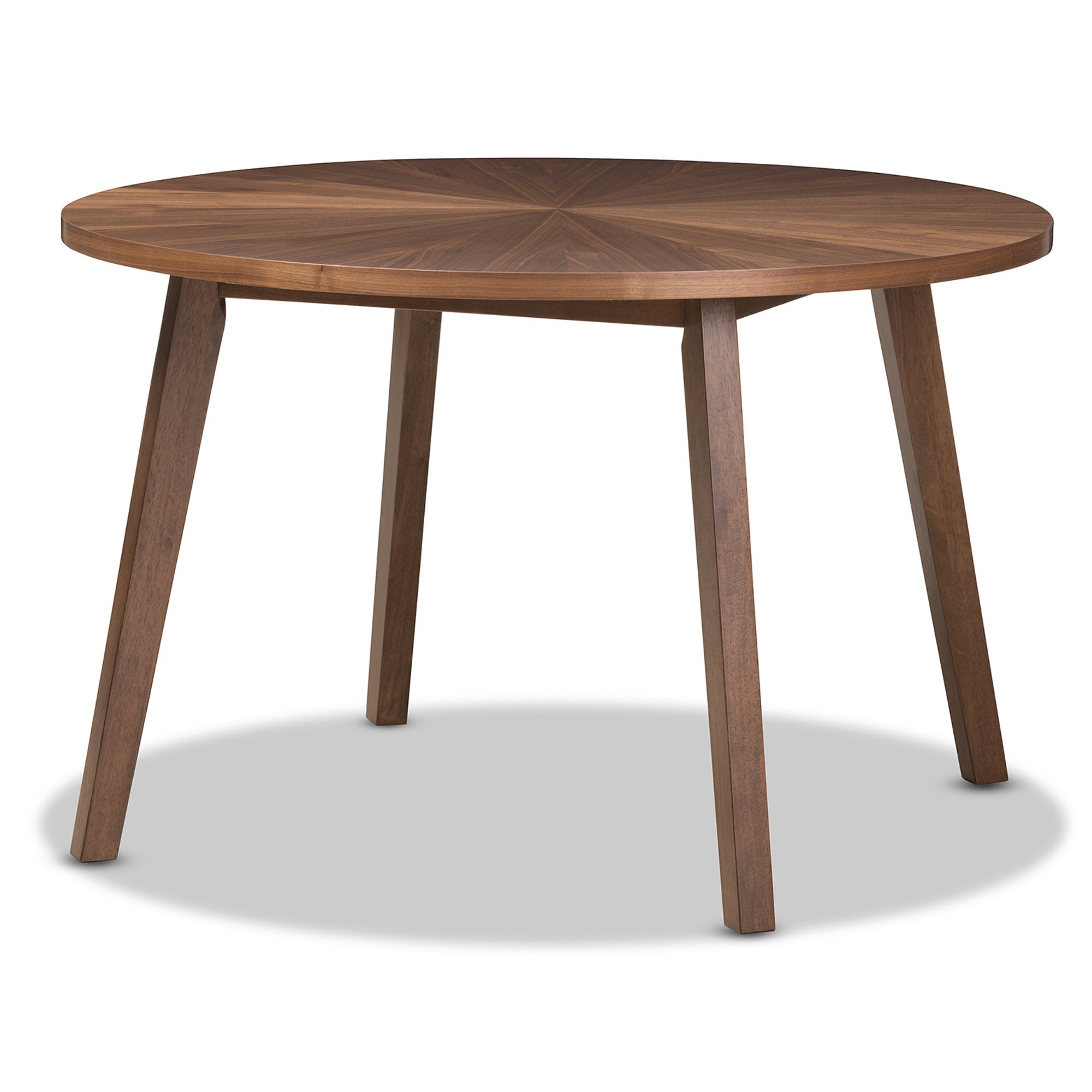 Baxton Studio Wendy Mid-Century Modern Black Fabric and Walnut Medium Brown Wood Finishing Dining Set Black//Medium Wood/Mid-Century/Table/Fabric Polyester 100%&quot;/Solid Rubber Wood/Foam