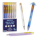 Writech Twist Gel Ink Pens: Fine Point 0.5Mm Black Ink 6Ct Low Center Of Gravity Rotatable Pen No Smear Silent Click Space Up Ge