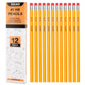 Sikao Pencils 12Pack Pencils #2, Number 2 Pencils Bulk, Wood Pencils For Kids Sketching Drawing, Yellow Hb No 2 Pencils With Era