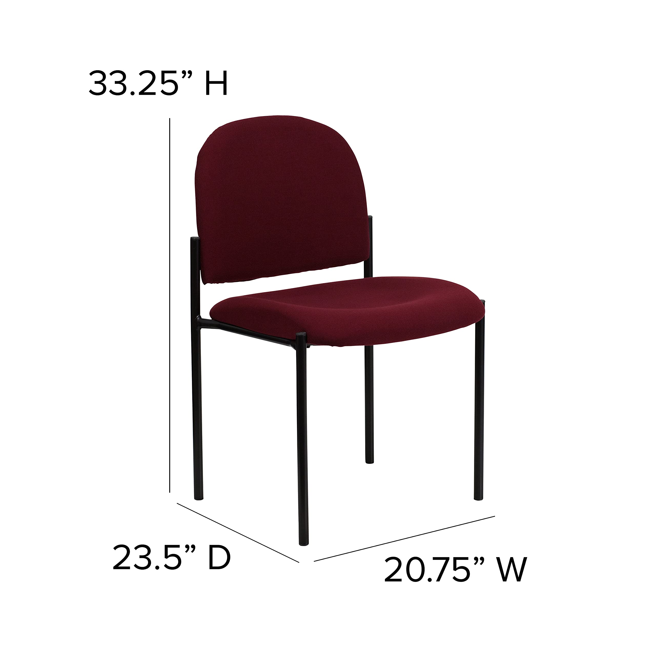 Flash Furniture Tania Comfort Burgundy Fabric Stackable Steel Side Reception Chair