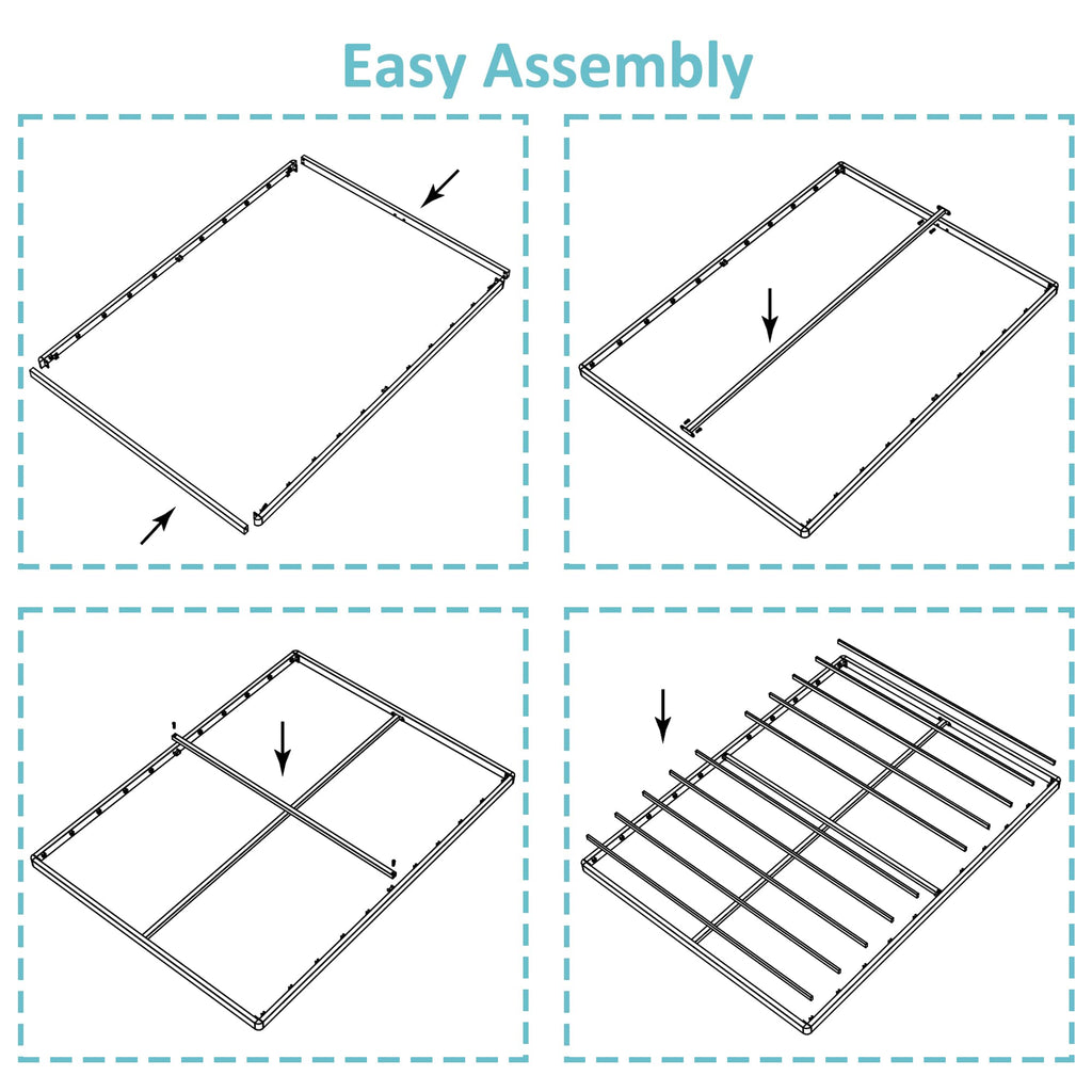 Upcanso Box Spring For Queen Bed Bed Base 2 Inch, Low Profile Metal Queen Box Spring Bunkie Board 2 Inch, 3000 Lbs Max Weight Capacity Mattress Foundation, Noise-Free, Easy Assembly