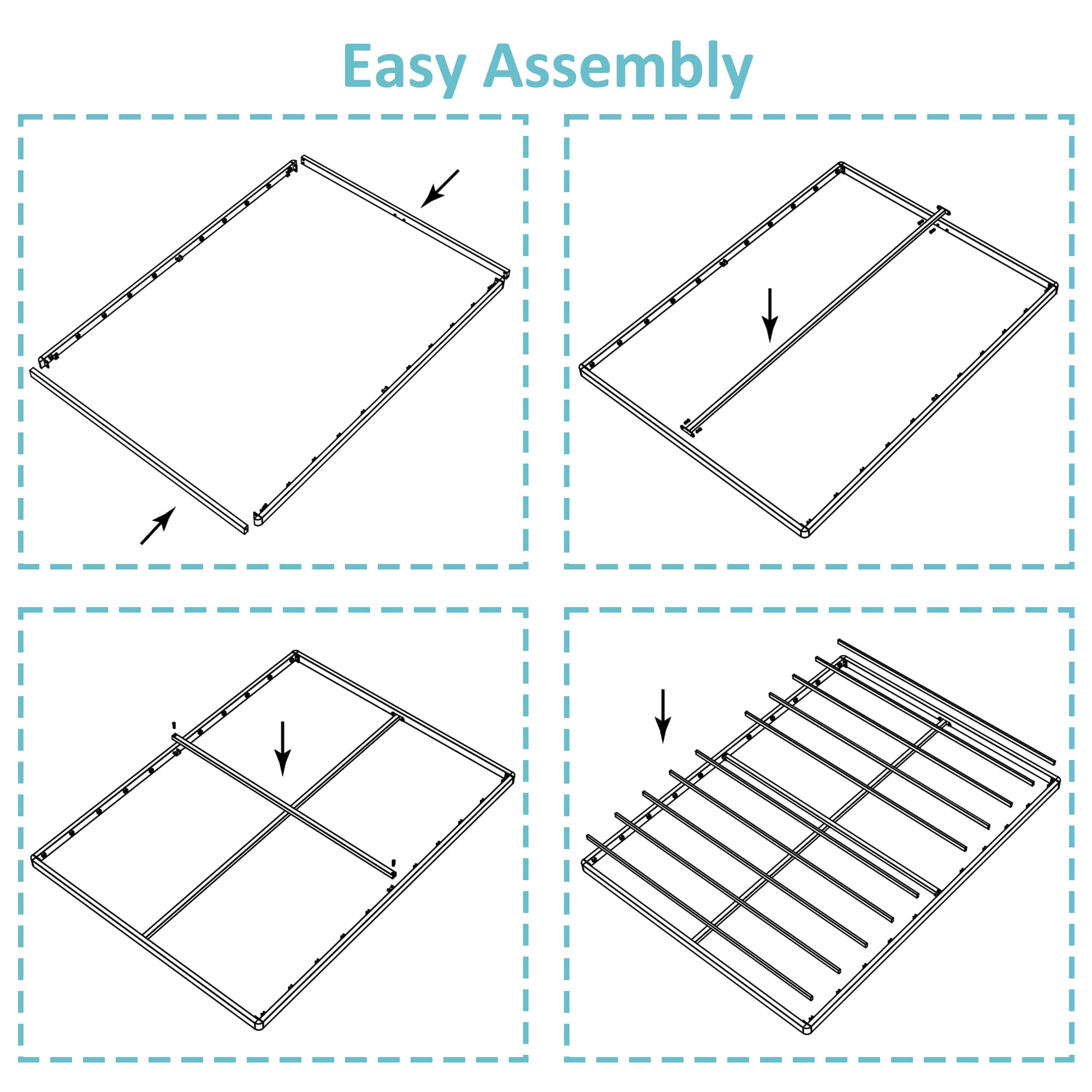Upcanso Box Spring For Queen Bed Bed Base 2 Inch, Low Profile Metal Queen Box Spring Bunkie Board 2 Inch, 3000 Lbs Max Weight Capacity Mattress Foundation, Noise-Free, Easy Assembly