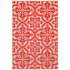 HomeRoots Pink and Orange Moroccan Indoor Outdoor Area Rug