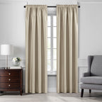 Elrene Home Fashions Colette Faux-Silk Blackout Window Curtain, 52 in x 108 in (1 Panel), Ivory
